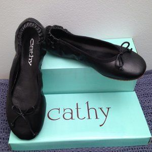 Cathy Jean Black Never Worn Bella Flats Size 6